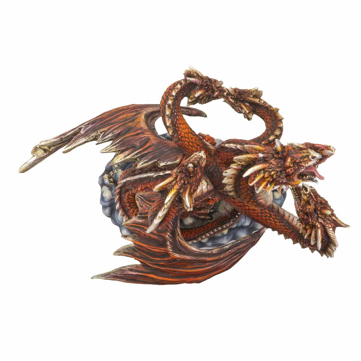 Hydra dragon figurine with seven heads shown from above