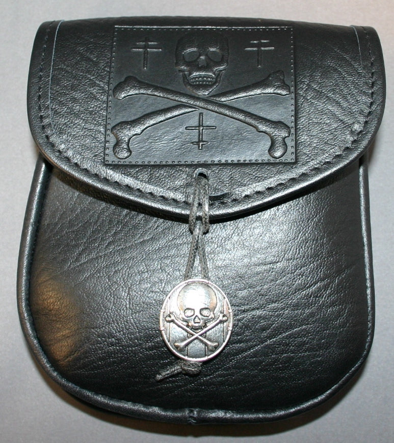 Jolly Roger Leather Belt Pouch (Medium)