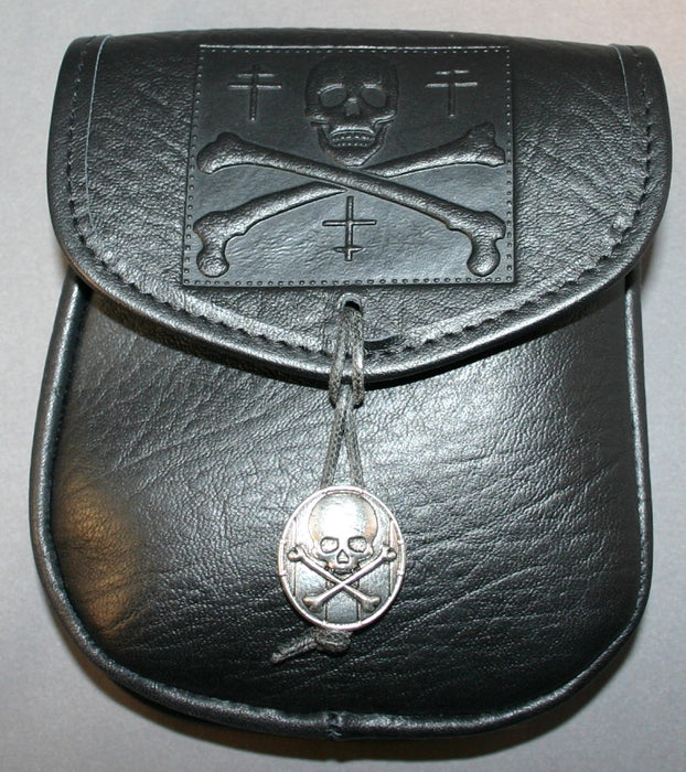 Jolly Roger Leather Belt Pouch (Medium)