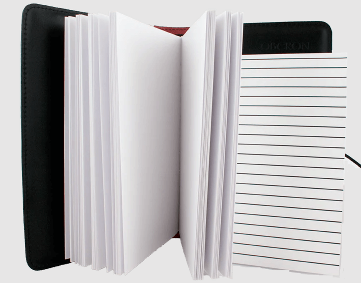 Inside of leather journal