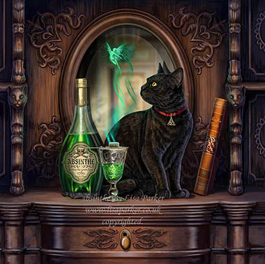 Absinthe Black Cat Figurine