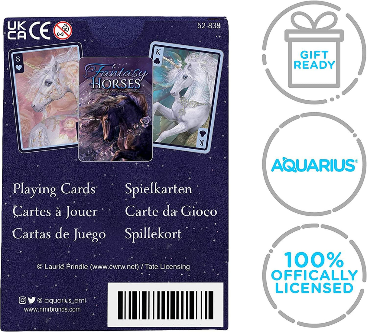 Back of card box. Gift Ready, by Aquarius. 100% Officially Licensed