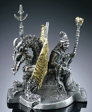 Majestic Rulers Pewter Wizard & Dragon Figurine