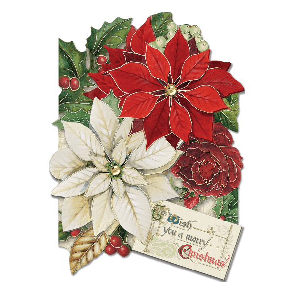 Merry Poinsettia Christmas Cards