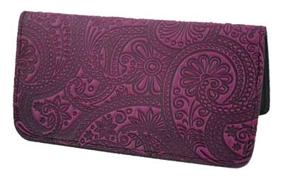 Paisley Leather Checkbook Cover