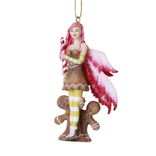 Pink Gingerbread Fairy Ornament