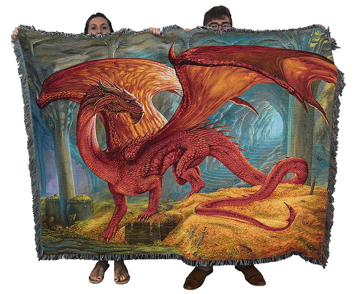 Red Dragon Tapestry Blanket
