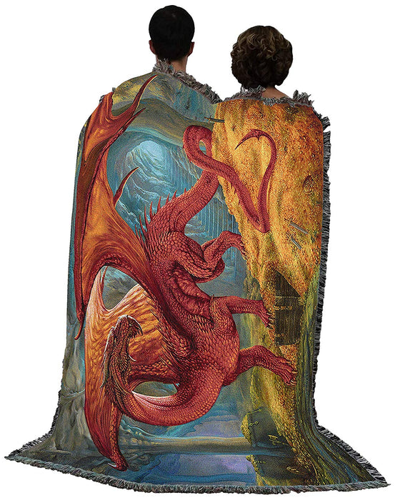Red Dragon Tapestry Blanket