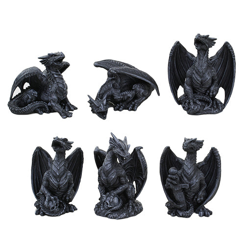 Set of 6 Mini Dragon Figurines