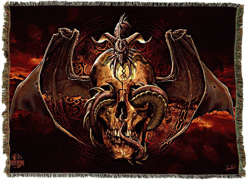 Dissent Skull Dragon Tapestry Blanket