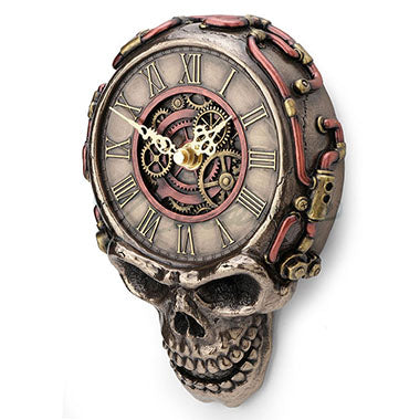 Steampunk Flat Skull Wall Clock
