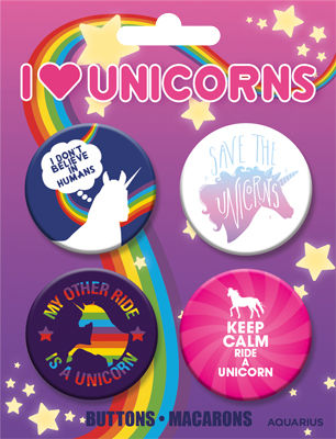 Unicorn Buttons 4-Pack