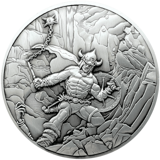 Warrior with Ball & Chain coin in silver