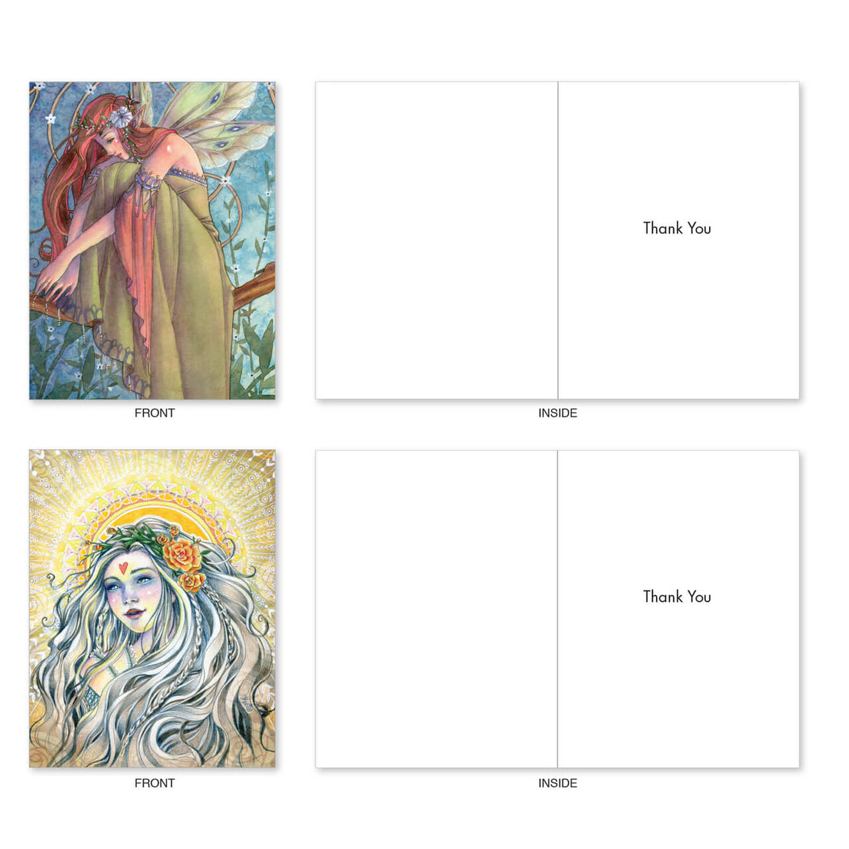 Winged Women Mini Thank You Cards