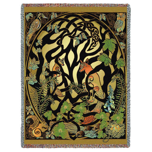 Woodland Fox & Forest Animals Tapestry Blanket