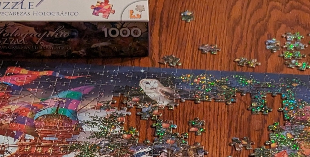 jigsaw puzzle in partial state of completion