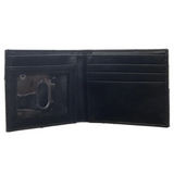 Inside of black faux-leather wallet