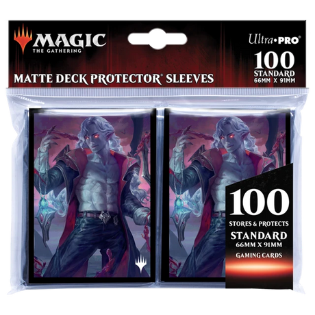 Pack of 100 Tabletop card protectors with vampire man from Magic the Gathering