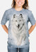 Wolf in snow shirt worn by lady