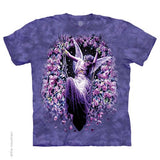 Purple t-shirt with a fairy/angel and floral design 