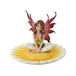 Fairy sitting on yellow flower jewelry tray