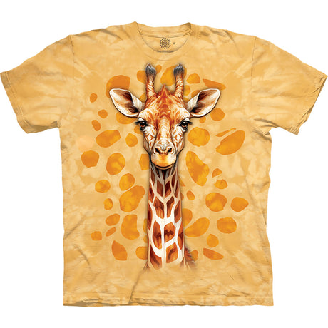 Mottled yellow t-shirt with giraffe and spots