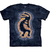 Navy tie-dye t-shirt with a Kokopelli Southwestern design 