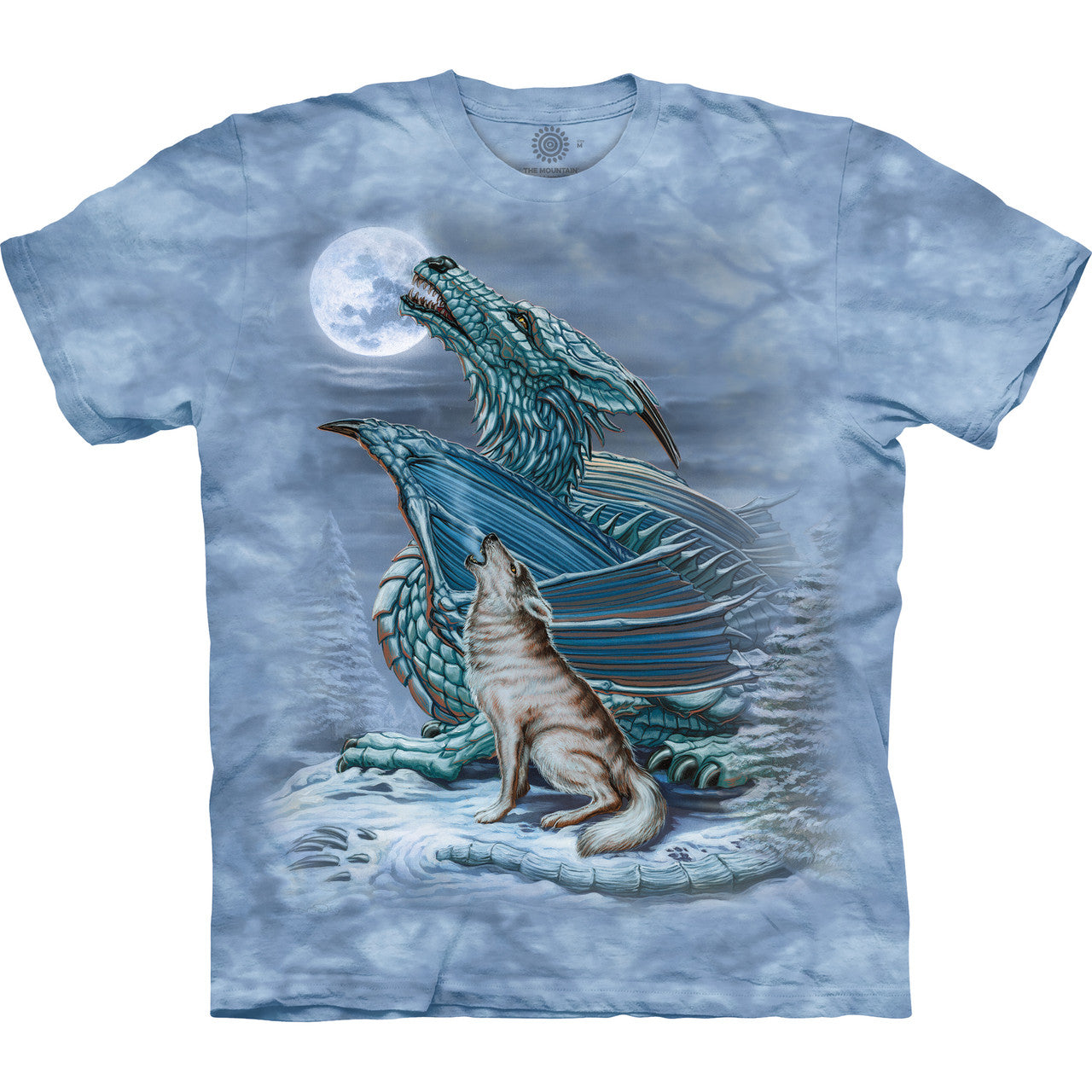 Dragon Wolf Moon T-Shirt by Ed Beard Jr - Fantasy Clothing & Gifts