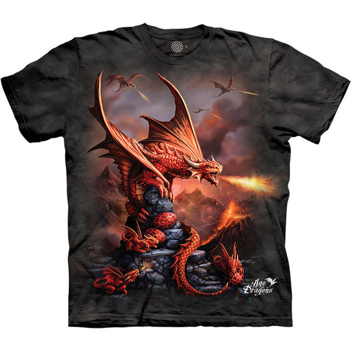 Fire Dragon Family T-Shirt by Anne Stokes