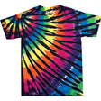Rainbow tie-dye t-shirt with black streaks