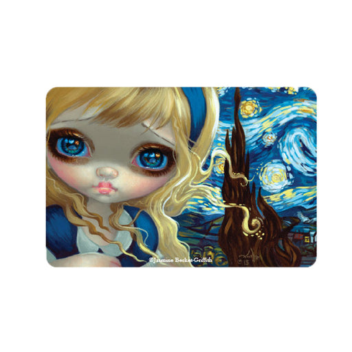 Magnet of Alice in Wonderland with Starry Night in the background