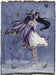 Tapestry blanket with art by Nene Thomas of a fairy in purple with black hair surrounded by butterflies