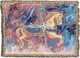 Tapestry blanket of a carousel horse