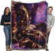 Firebird tapestry held by two adults to show large size