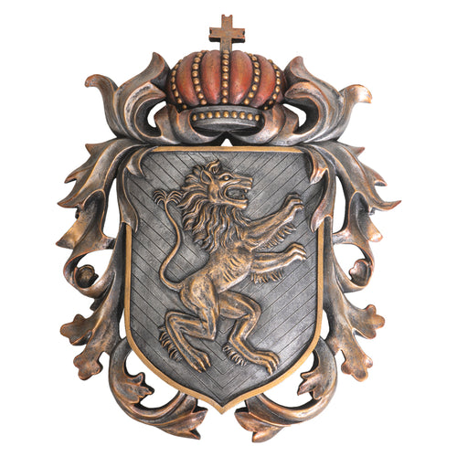 Lion Crest Shield Wall Plaque