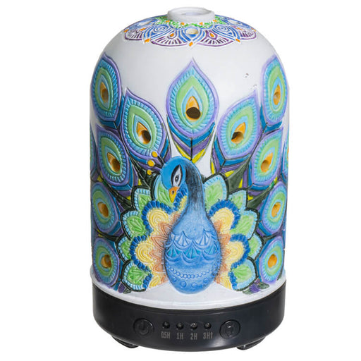 Peacock Aroma diffuser lamp with time and light settings