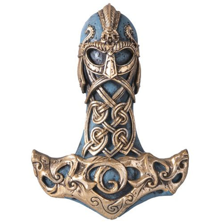Wall mounted plaque of Norse god Thor's hammer, Mjolnir