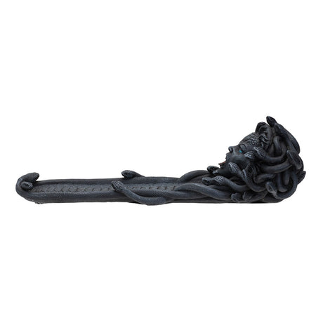 Incense burner in faux stone with Medusa snake-haired head