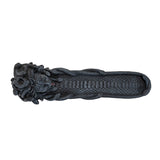 Incense burner in faux stone with Medusa snake-haired head