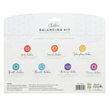 Chakra balancing incense kit packaging with icons and text on a white background
