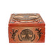 Tree of Life trinket box in earthy tan color scheme with birds, animals, and foliage. Rectangular with lid.