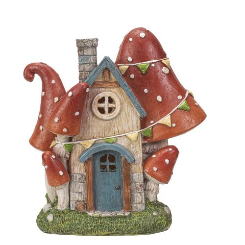 Garden Toadstool Cottage with LED Figurine