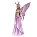 Fairy figurine in pink with braided hair and flower petal wings