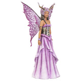 Fairy figurine in pink with braided hair and flower petal wings