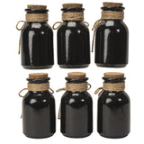 Set of six black bottles