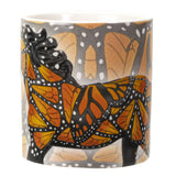 Mug - a black horse adorned with yellow-orange butterfly wings