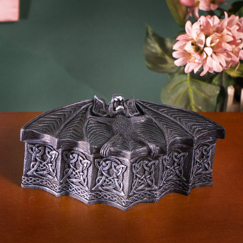 Trinket box shaped like a vampire bat