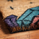 Coir (coconut fiber) top of doormat