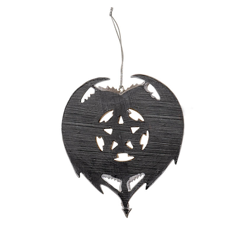 Back of ornament. black resin