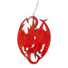 Back of ornament, red resin
